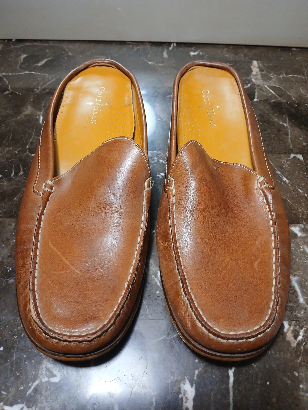 Cole Haan Tan Leather Slip-On Loafers